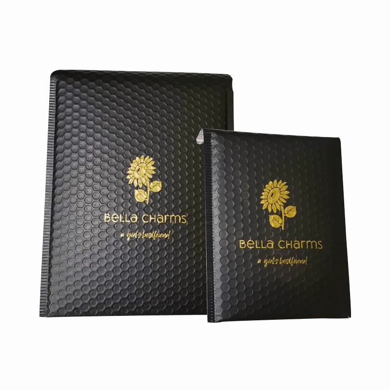 low MOQ custom rose gold poly bubble mailers air padded envelopes gift shipping packaging courier delivery bags