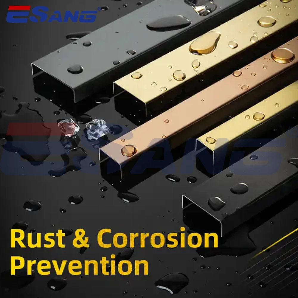 ESANG U Channel SS304 Brushed Polished Decorative Stainless Steel Tile Edge Trim 10MM