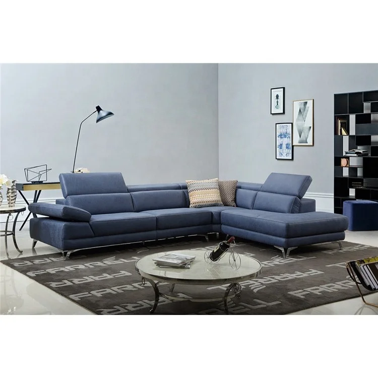 Luxury l shape living room home furniture leather sectional recliner sofas