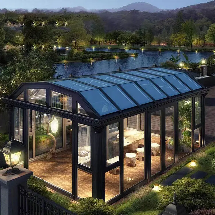 Modern Portable-Sunroom European Design Prefabricated Sunroom Glass House Garden Greenhouse