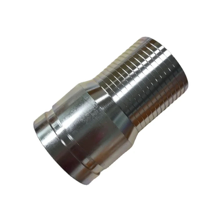 Factory electricplating cnc socket Joint fittings Threaded Barb Groove Nipple