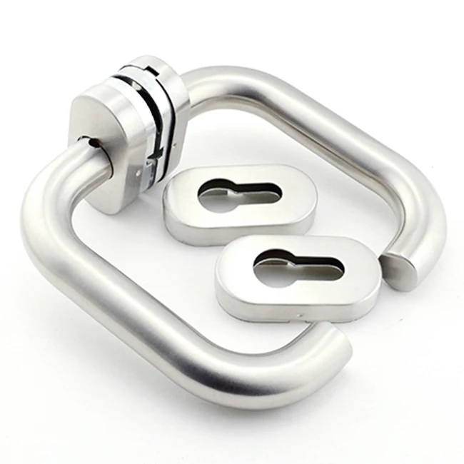 Zinc alloy material glass door handles for aluminum fire rated door handles