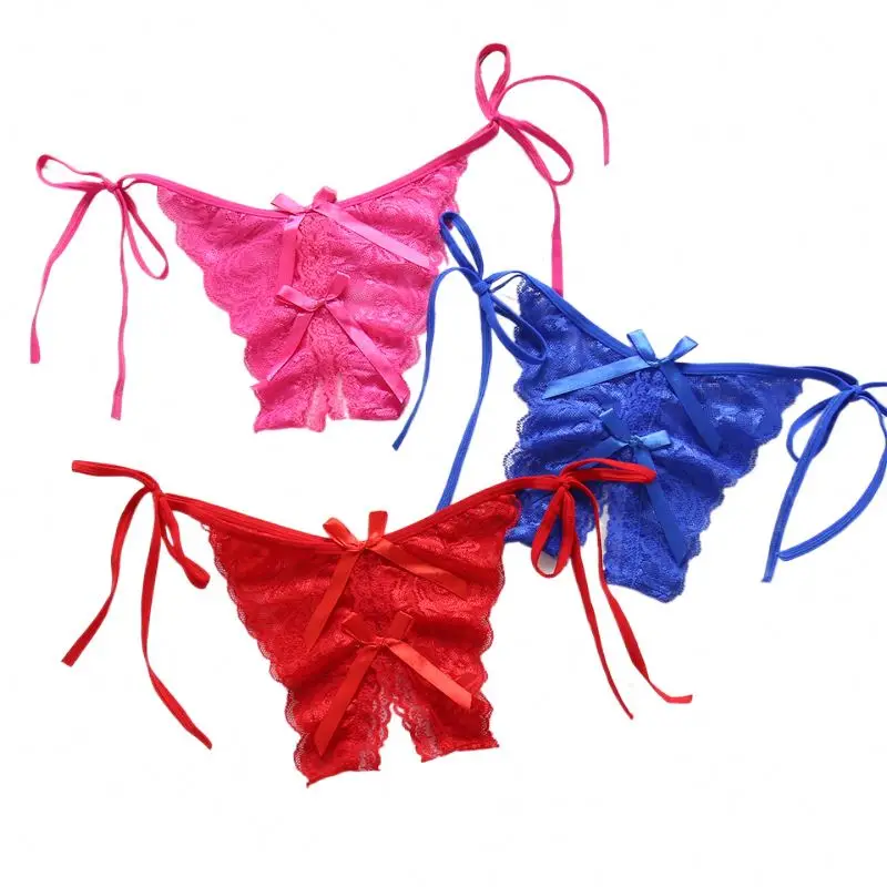 
Womens Lace Briefs Crotchless Thong Sexy Underwear Panties 