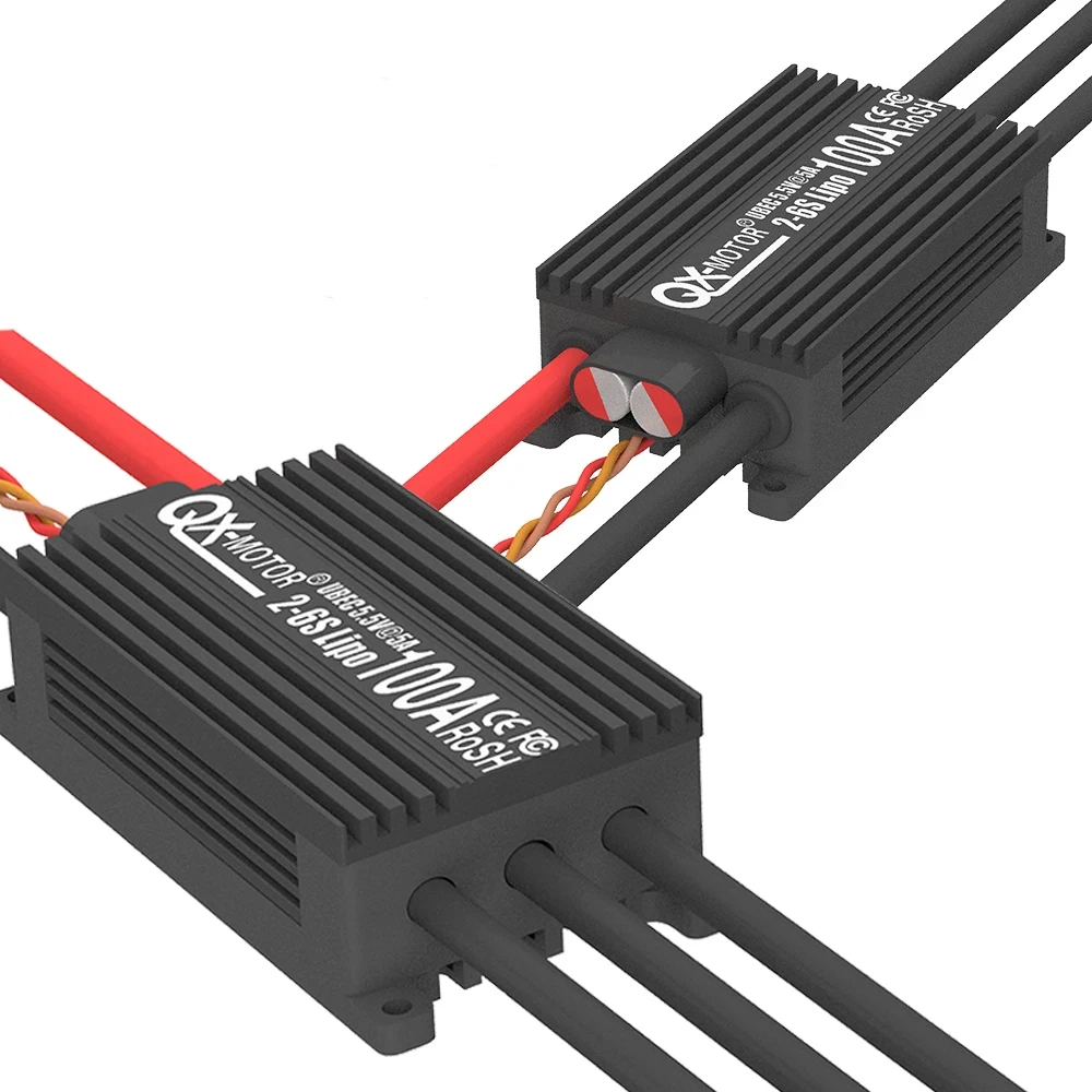 QX-MOTOR 100A brushless ESC 2 - 6S supports BES output  suitable for 70MM 3027 2000KV EDF / RC aircraft helicopter
