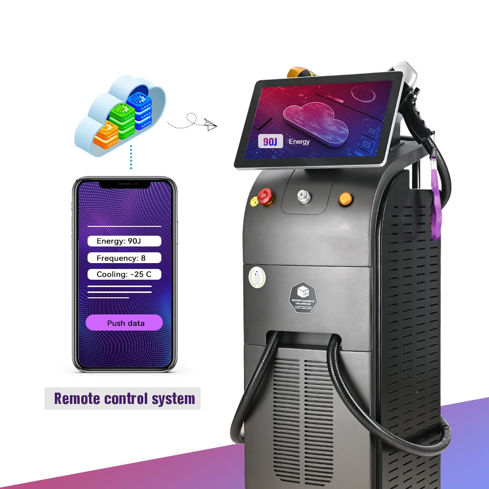 2023 Newest commercial 3 wavelenth diode laser hair removal machine 1000W 1200W 1600W High power ice titanium laser removal