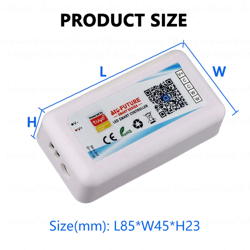 Tuya WiFi Dual Color LED Controller DC 5-24V 18A CCT 2-Channel Constant Voltage PWM Signal Dimmer Smart APP Voice Music Control