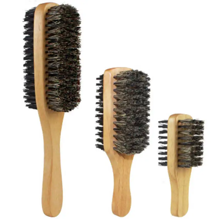 2024 New Arrival Custom Logo Double Sides 3 Sizes Wood Beard Brush Shaving Brush Whisker Comb