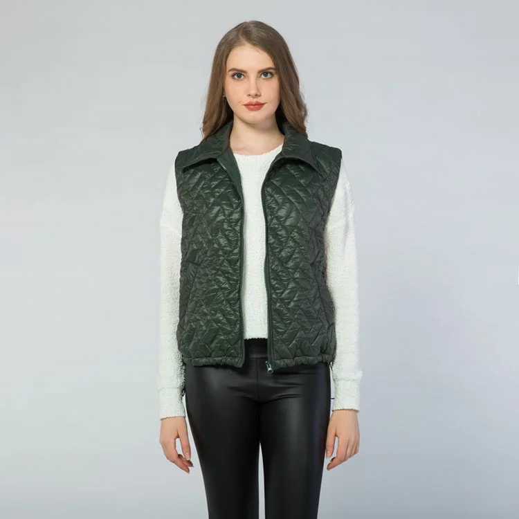 2023 New Arrival Customized Fashion Wholesale Solid Windproof Zipper Vest for Women