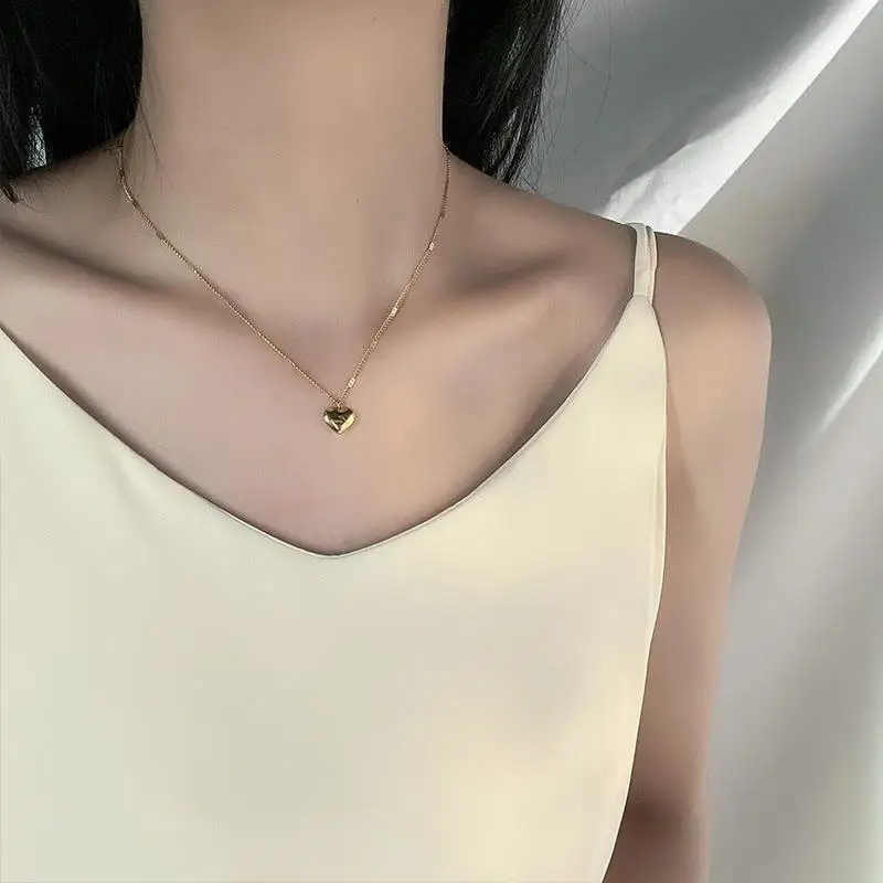 Wholesale Fashion Jewelry Gold Plated Stainless Steel Heart Pendant Necklace for Women