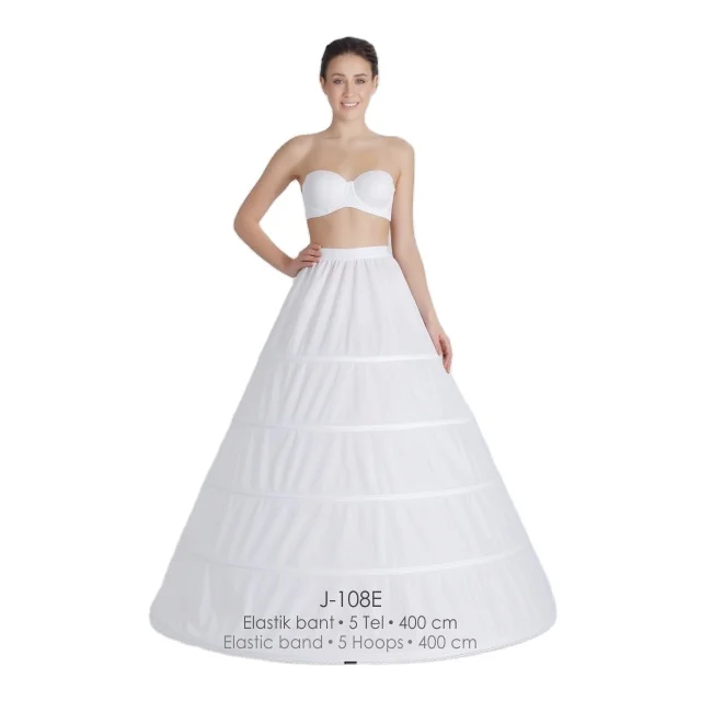 Women 5 Hoops Petticoat Ball Gown Wedding Bridal Dress Bustle Underskirt