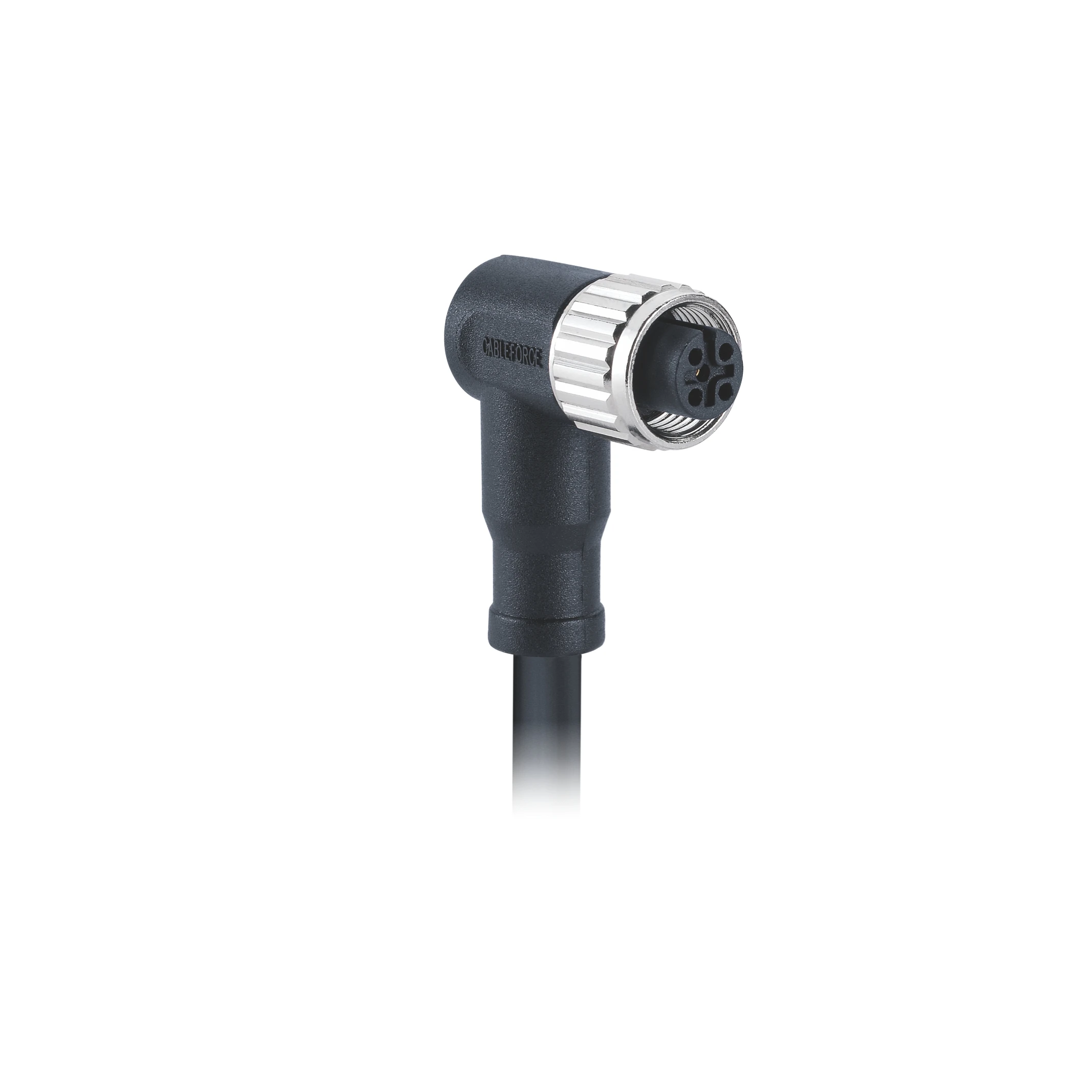 M12 5-контактный гнездовой разъем под прямым углом, экранированный разъем с кодом, литой 1 м ПВХ кабель в сборе, свободный конец