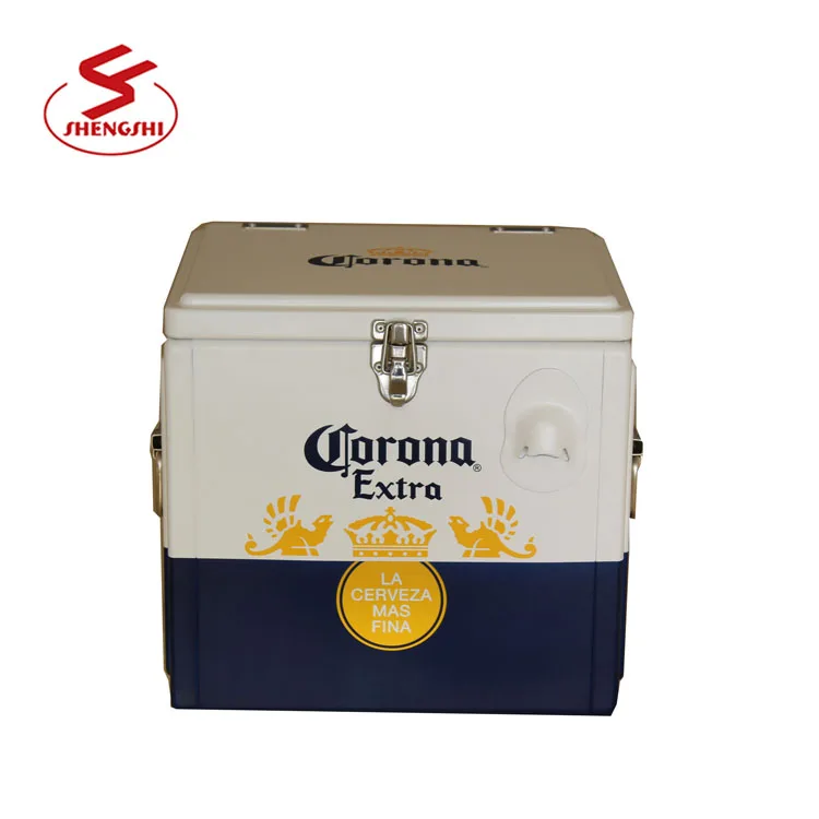 15 liter vintage corona metal ice cooler cooling box