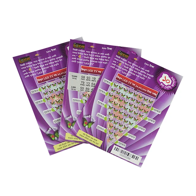 Custom scratch off lottery ticket king win card lotto game card