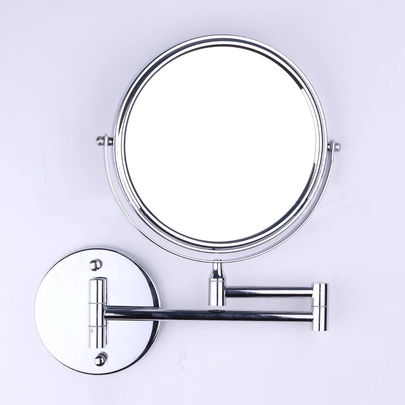 Hotel Bathroom Shaving Double Folding Arms Cosmetic Mirror Wall Mounted Folding LED Bathroom Makeup Mirror