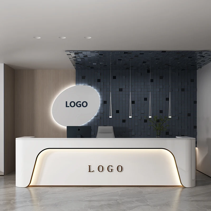 Hot Sale artificial stone LED reception desk beauty salon for restaurant coffee shop