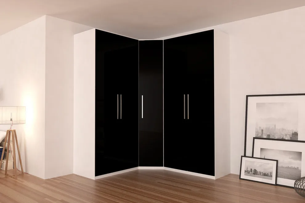 European  printed high gloss double color design furniture bedroom  big furniture wardrobe