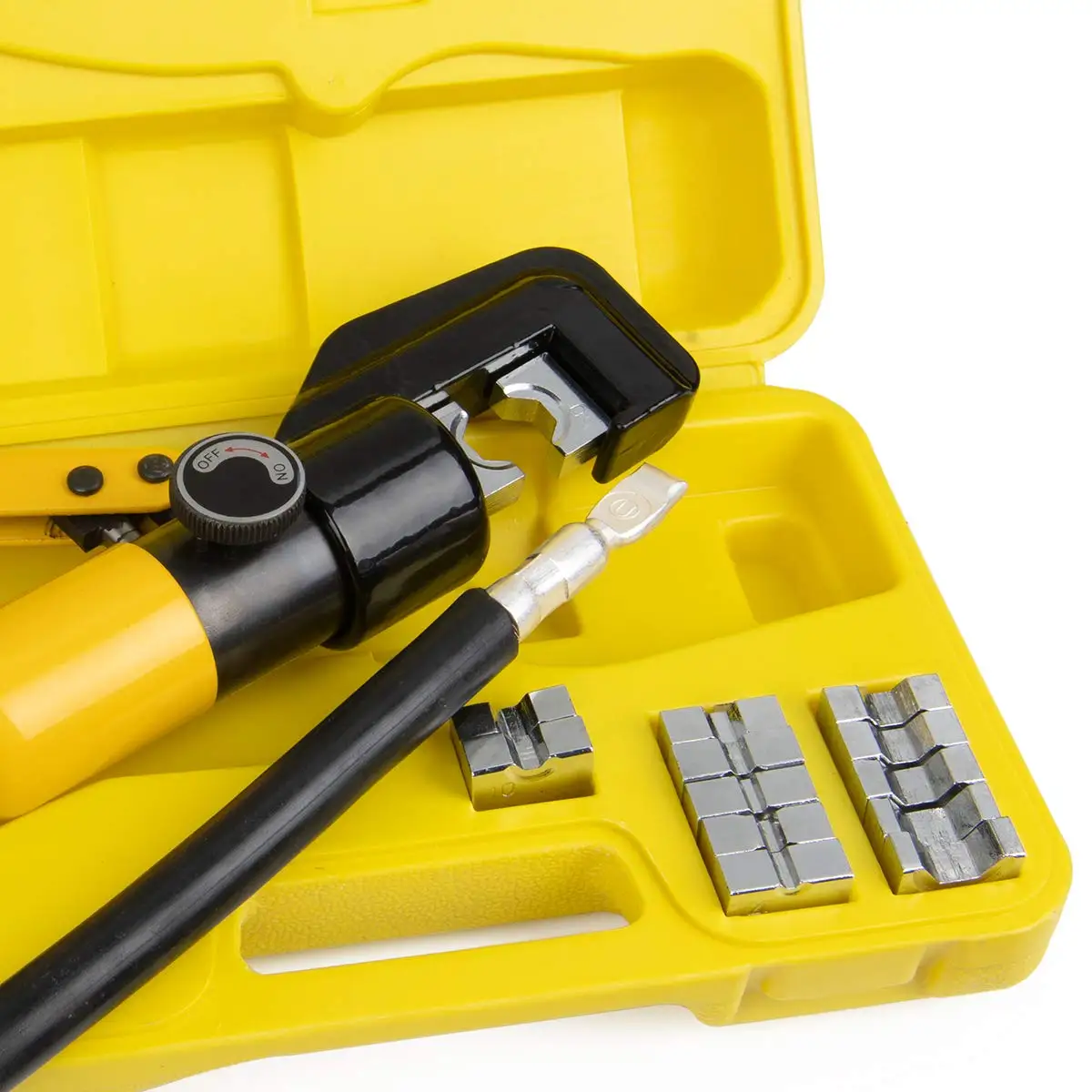 10 Tons Hydraulic Wire Battery Cable Lug Terminal Crimper Crimping Tool With 9 Pairs of Dies