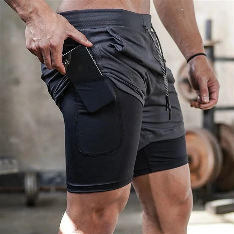Denim/Cargo 2022 New Sports Men Running Shorts With Four Way Stretch Denim Fabric Gym Yoga Outdoor Sports Shorts With Zipper