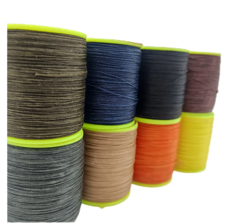 Hand Sewing 0.45mm Polyester Round Leather Twisted Braided Waxed Thread for Leisure Shoes