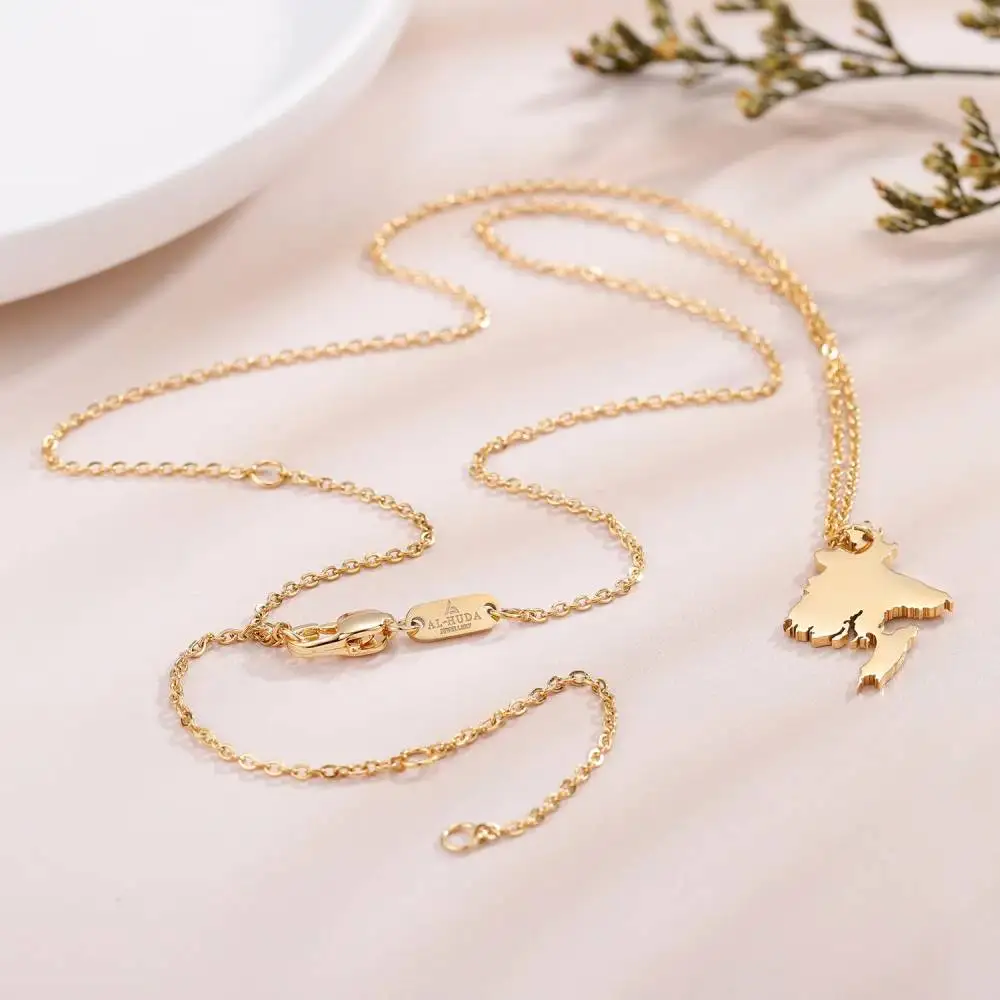 wholesale fashion jewelry custom stainless steel country map necklaces Bangladesh country map pendant necklace for men women