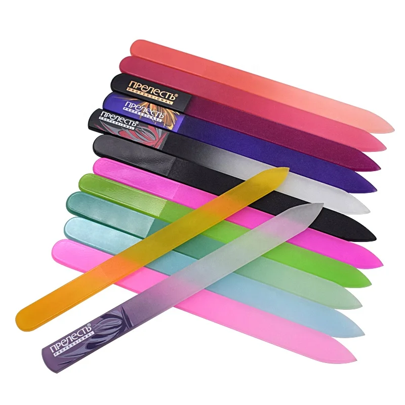 New product colorful double sides glass nail file  for nail care
