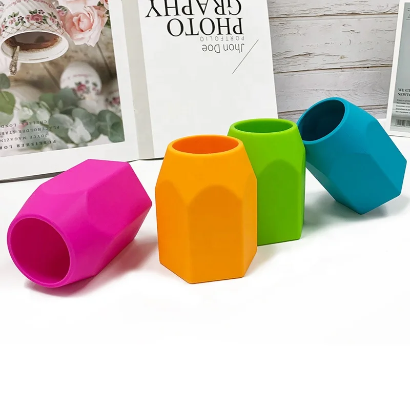 silicone pen pencil  holder desktop plastic storage rack organizer box