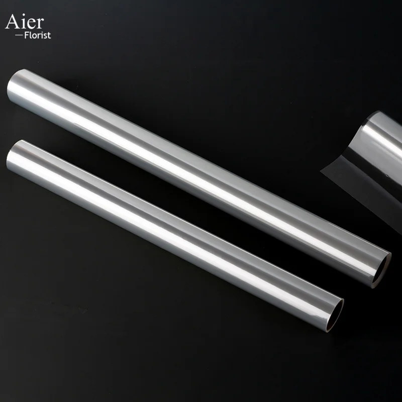 Aierflorist Clear transparent cellophane roll wrapping flower waterproof floral bouquet  wrapping cellophane   For flower