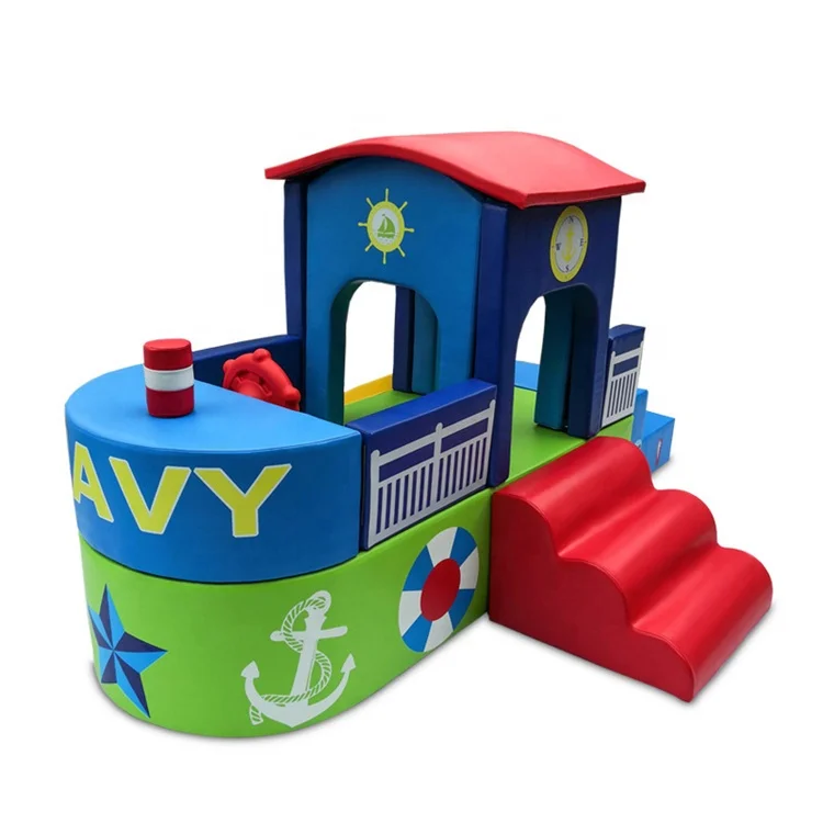 new arrival and new style ship theme with soft slide and steps kids toddler soft play equipment in educational zone