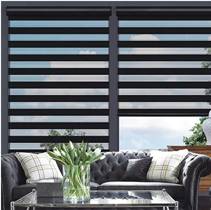 double layer zebra blinds blackout roller Electric motorized remote APP WIFI  control Zebra Blinds