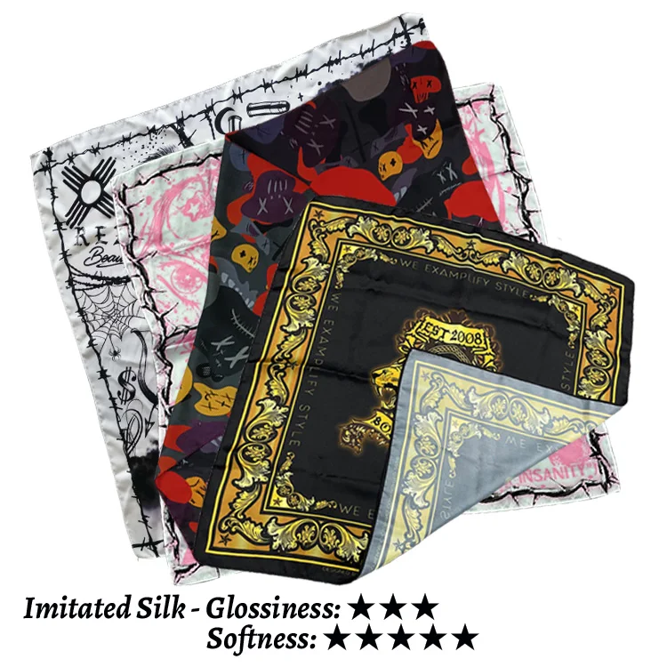 Focus on Customization Standard Size 22inch Silk Bandana For Events