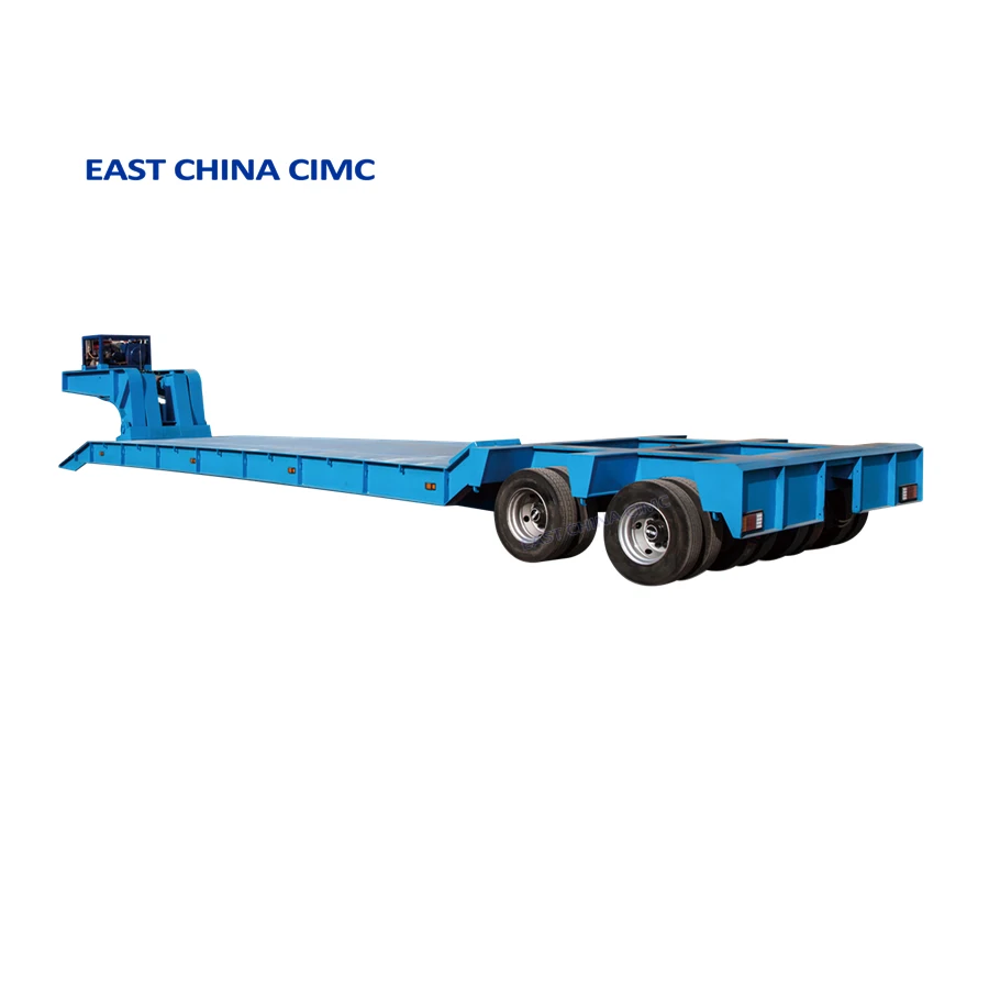 Professional Manufacturer Heavy Duty Lowbed Type 3 4 Axle Truck Low Loader Low Bed Semi Trailer For Excavator
