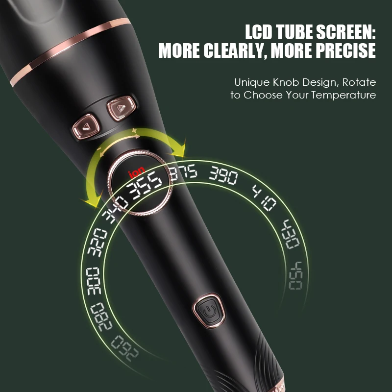 Dual Voltage Portable Magic 360 Rotating Ceramic Ionic Hair Curling Iron automatic hair curler