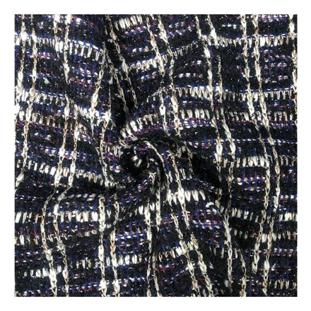 Gucce colorful super soft luxury metallic quadrille plaid woven tartan design check pattern fabric for woman cloths sweater
