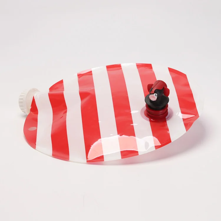 Logo Printing Round Shape Drink Beverage Juice Fruit Wine Liquid Spout Packaging Aluminum Foil Bags with Dispenser