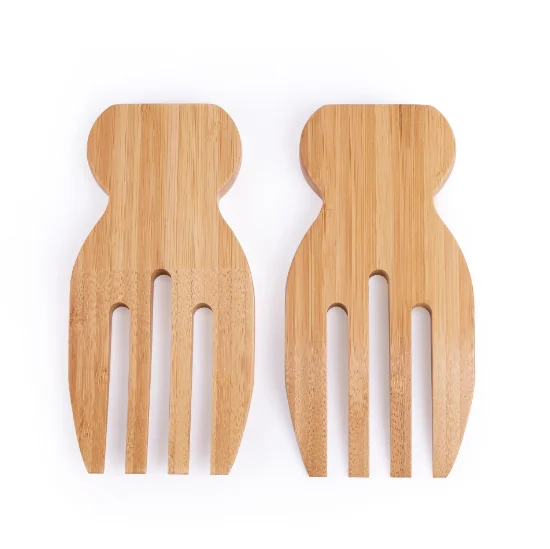 Kitchenware Cutlery Set Eco-friendly Bamboo Salad Claw Salad Hand