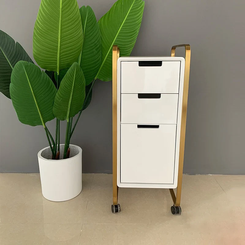 Wholesale Salon Shop Equipment With Hair Dryer Holder Stainless Steel Hair Salon Carts Trolleys Beauty White Color