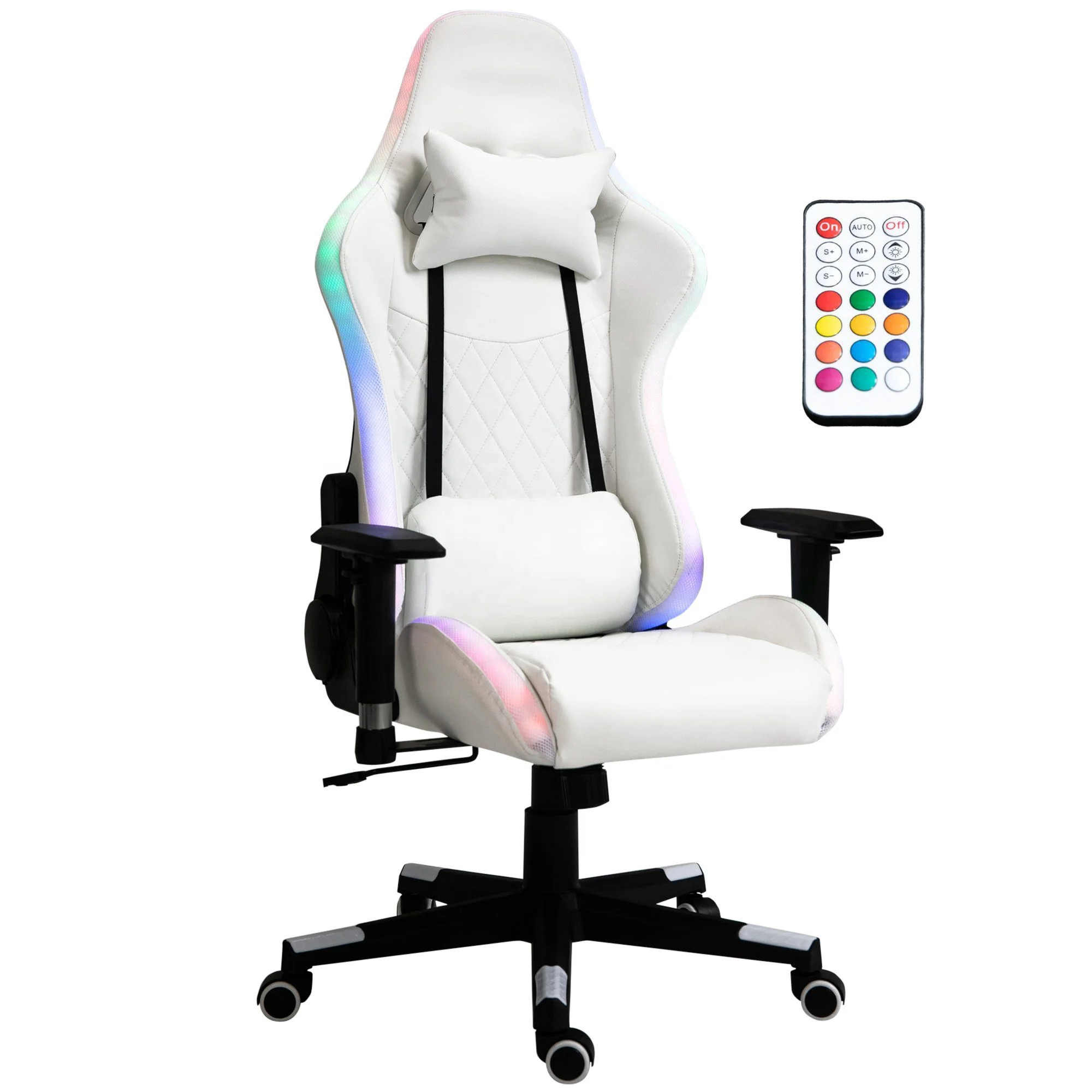 Оригинальный игровой стул с откидной подсветкой RGB xrocker stereo audio белый и динамиками