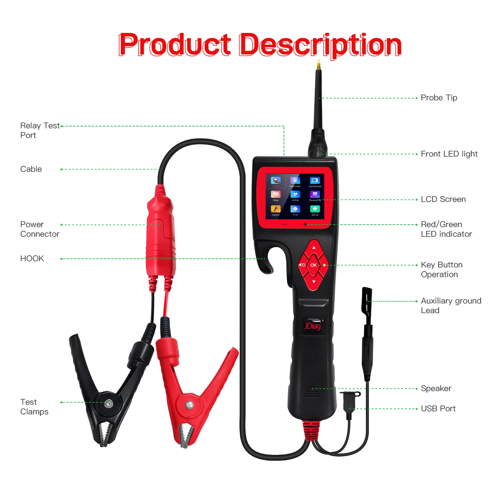 Power Probe Circuit Tester Power Scan P200  Electrical System Diagnosis Tool Relay Test Injector Test
