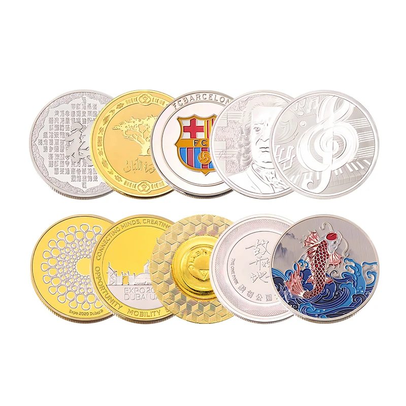 Custom Design Antique Gold Silver Challenge Coin Die Stamped Zinc Alloy Brass Coin 2D 3D Metal Custom Coins Collections