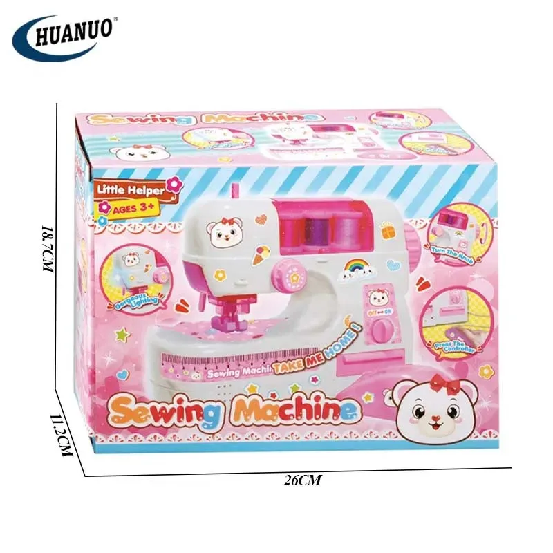 Children Mini Sewing Machine Toy Plastic Toy Sewing Machine Play House Set Electric Sewing Toy for Kids