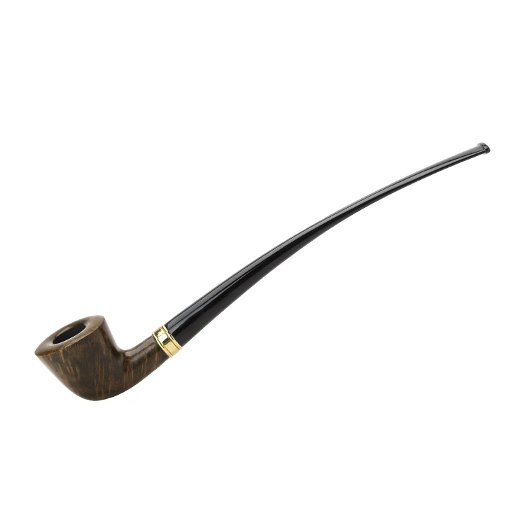 MUXIANG customized logo popular style wholesale price long stem churchwarden briar wooden smoking pipe