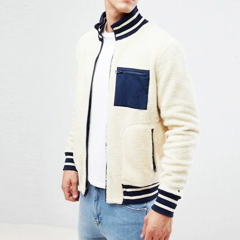 High Quality Outdoor Winter Fleece Bomber Jacket Men Sportswear