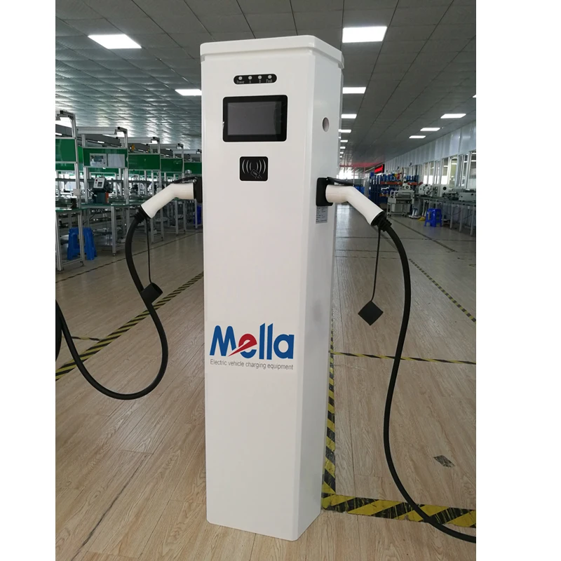 44KW(22KW*2) EV Charger ocpp1.6 with FRID Level 2 floor mounted Commercial European Standard