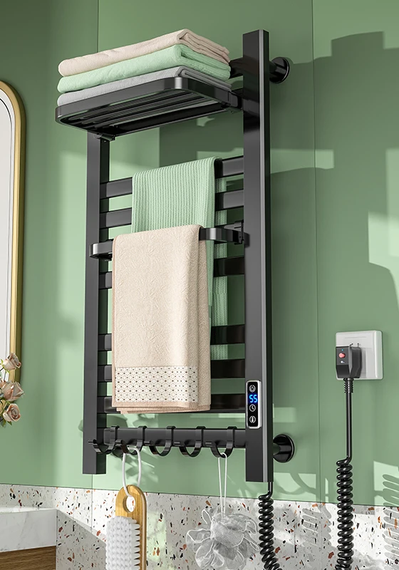 Hot Sale Household Intelligent Thermostatic Drying Heating Rod Smart Towel Rack Bathroom Radiator Heated Electric Towel Warmer