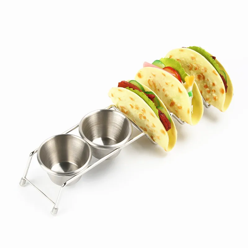 Хит продаж детский металлический держатель для пищевых продуктов CHRT гриля духовки можно мыть в посудомоечной машине набор Тако из нержавеющей стали