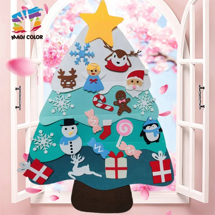 Creative DIY Hanging Decoration Detachable Felt Christmas Tree With Light W10D696