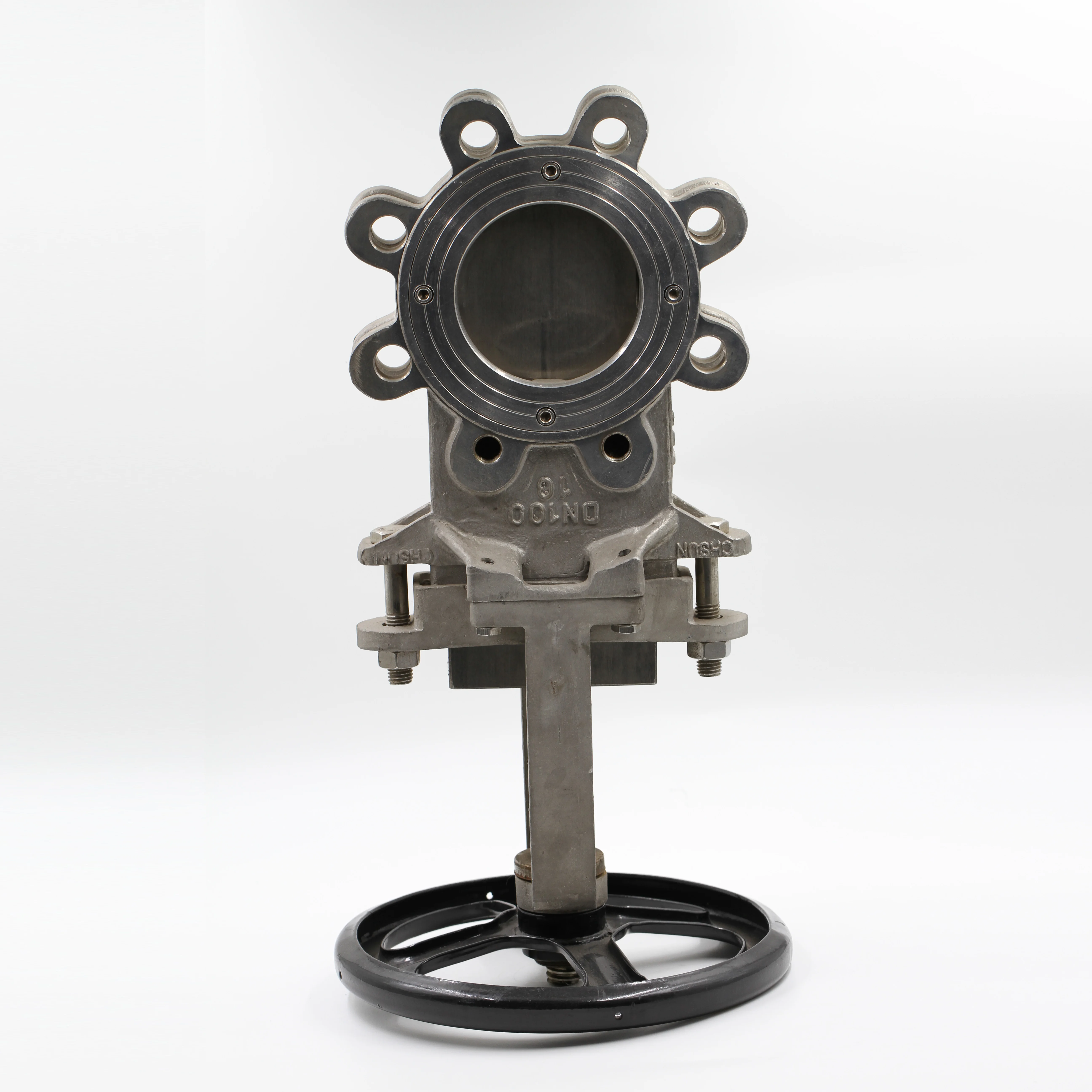 KEFA нержавеющая сталь PN16 DN250 10 дюймов ручной гигиенический упругий сидящий мягкий уплотнительный шламовый нож запорный клапан