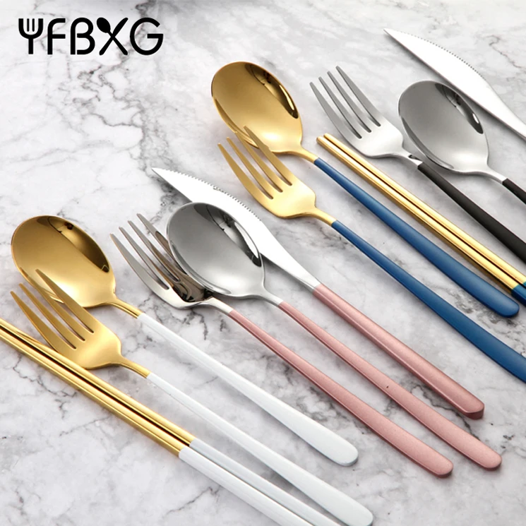 Wholesale Restaurant Luxury Matte Black Fork Spoon Knife Cutlery 1810 Stainless Steel Flatware Set