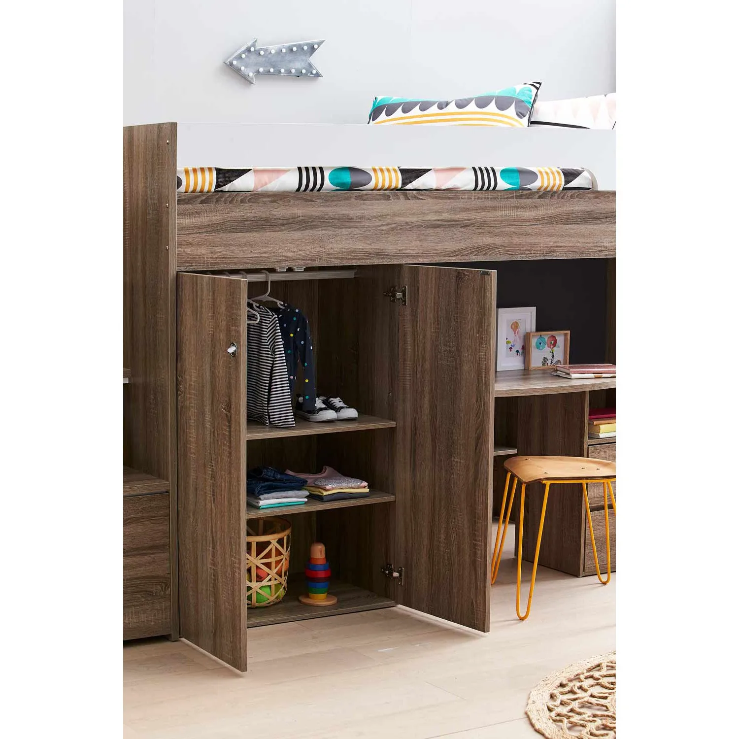 Popular factory cheaper Newest manufacturer princess girls bunk bed kid furniture stair children loft over double bed With Slide