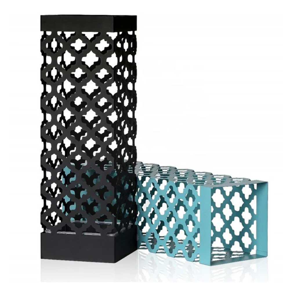 
New Umbrella Holder Laser Cutting Square Metal Umbrella Stand 